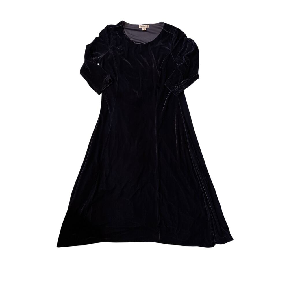 Coldwater Creek dark blue velvet petite medium dress